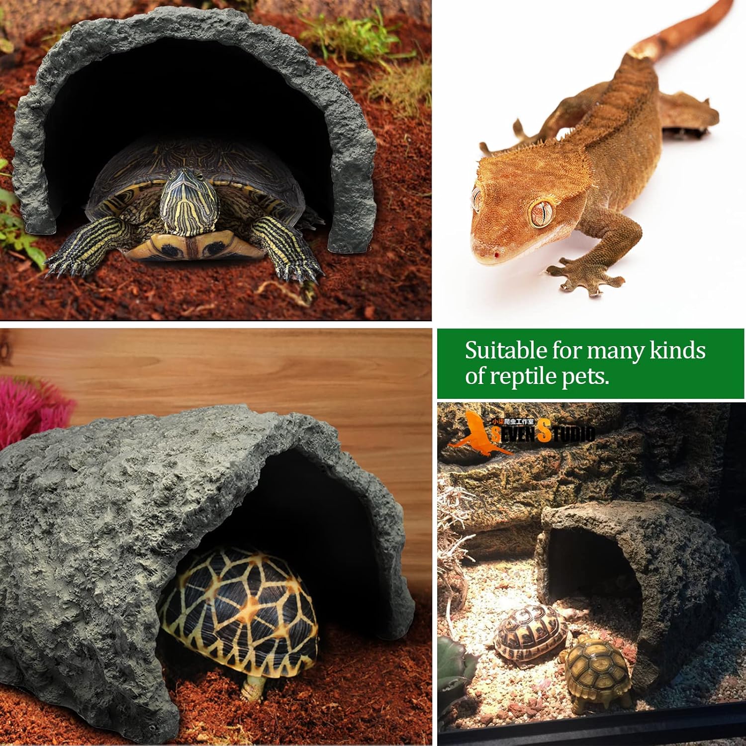 Thumbnail 2 de Reptile Rock Hide Cave 9.5 x 9 x 5.3 Inch