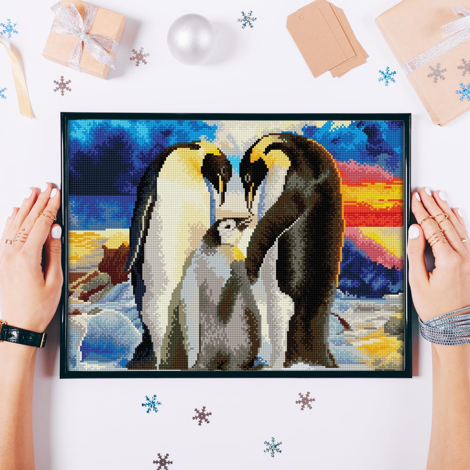 Thumbnail 2 de DIAMOND DOTZ 2592650 Original 5D Diamond Painting Set – Pinguin Familie (52 x 42 cm)
