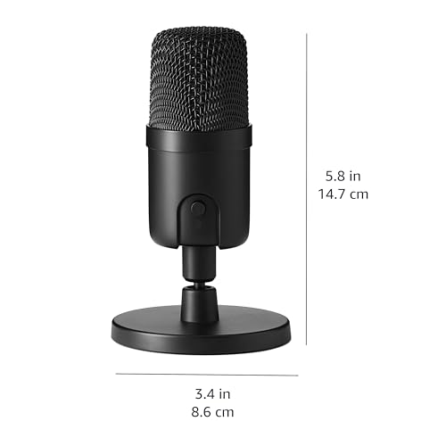 Detalle de Amazon Basics Condenser USB Microphone for PC (Cardioid) with 360° Stand