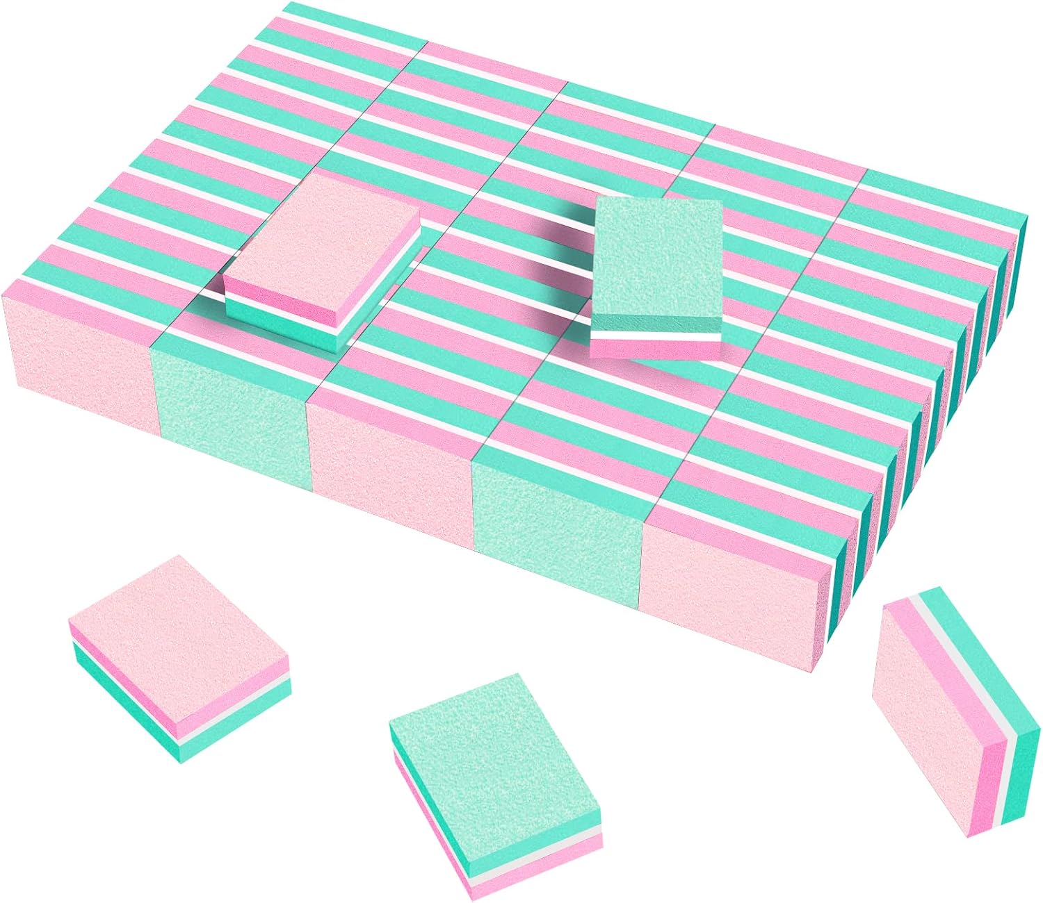 Detalle de CGBE 50er Nagel-Buffer Set (100/180), doppelseitige Schleif- und Polierblöcke für Gel- & Acrylnägel