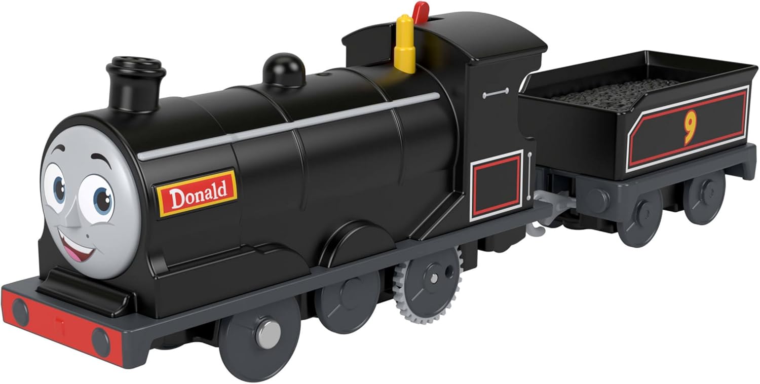 Detalle de Thomas & Friends Motorised Toy Train Donald (battery-powered) with coal cargo car, JBW21