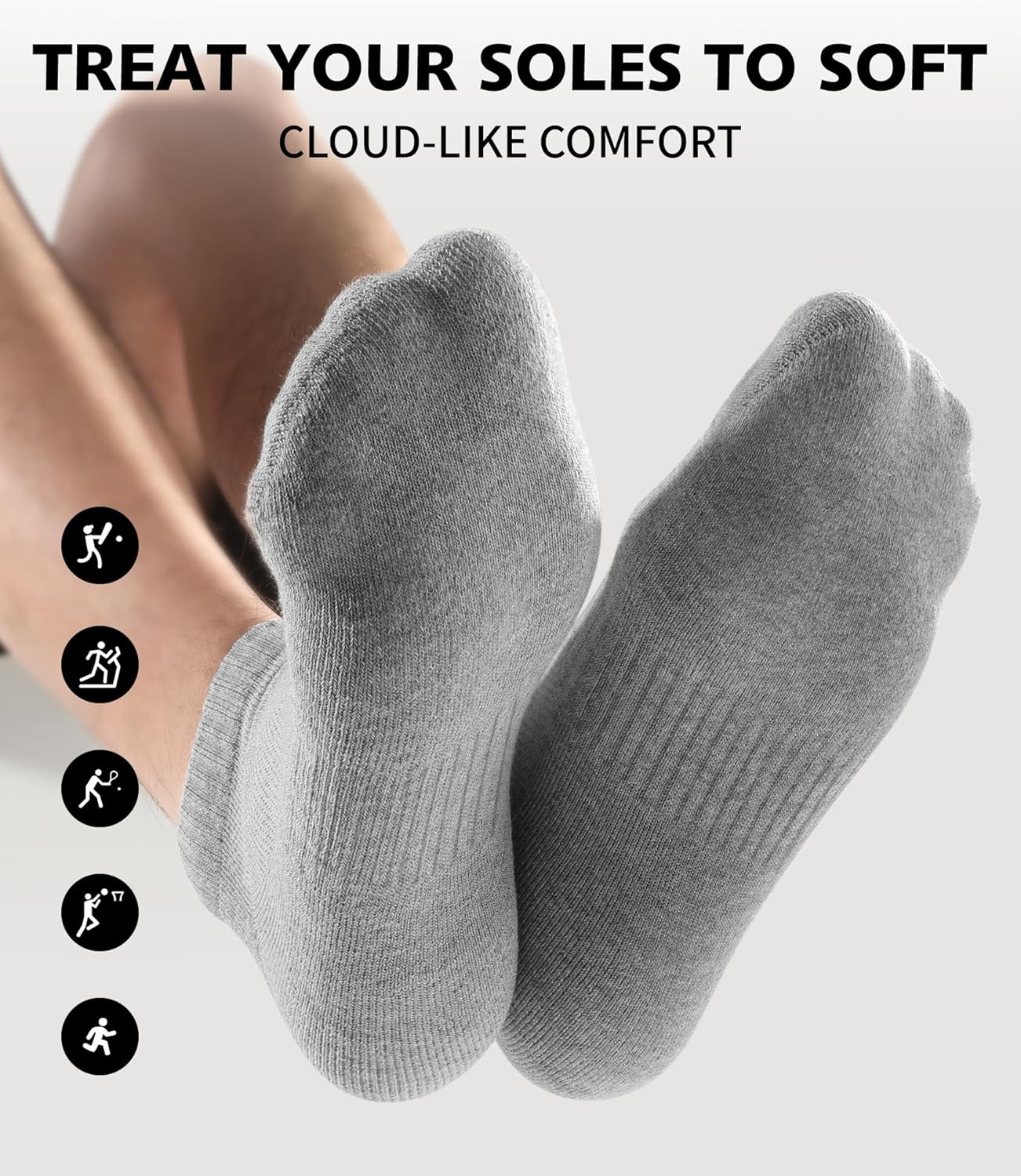 Thumbnail 3 de CLOSEMATE – Lot de 6 paires de chaussettes basses antidérapantes respirantes (39-42 / 43-46) en coton