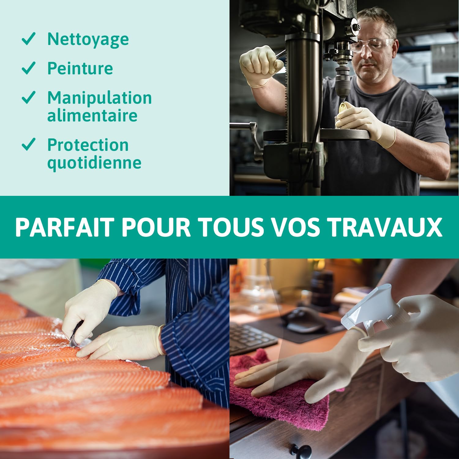 Detalle de Ansell MicroFlex 63-864: Gants latex texturés, sans poudre, 100 unités