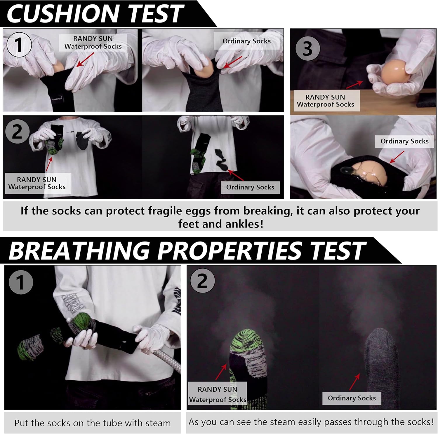 Thumbnail 3 de RANDY SUN Chaussettes imperméables respirantes Modèle Original unisexe pour ski, randonnée et trekking