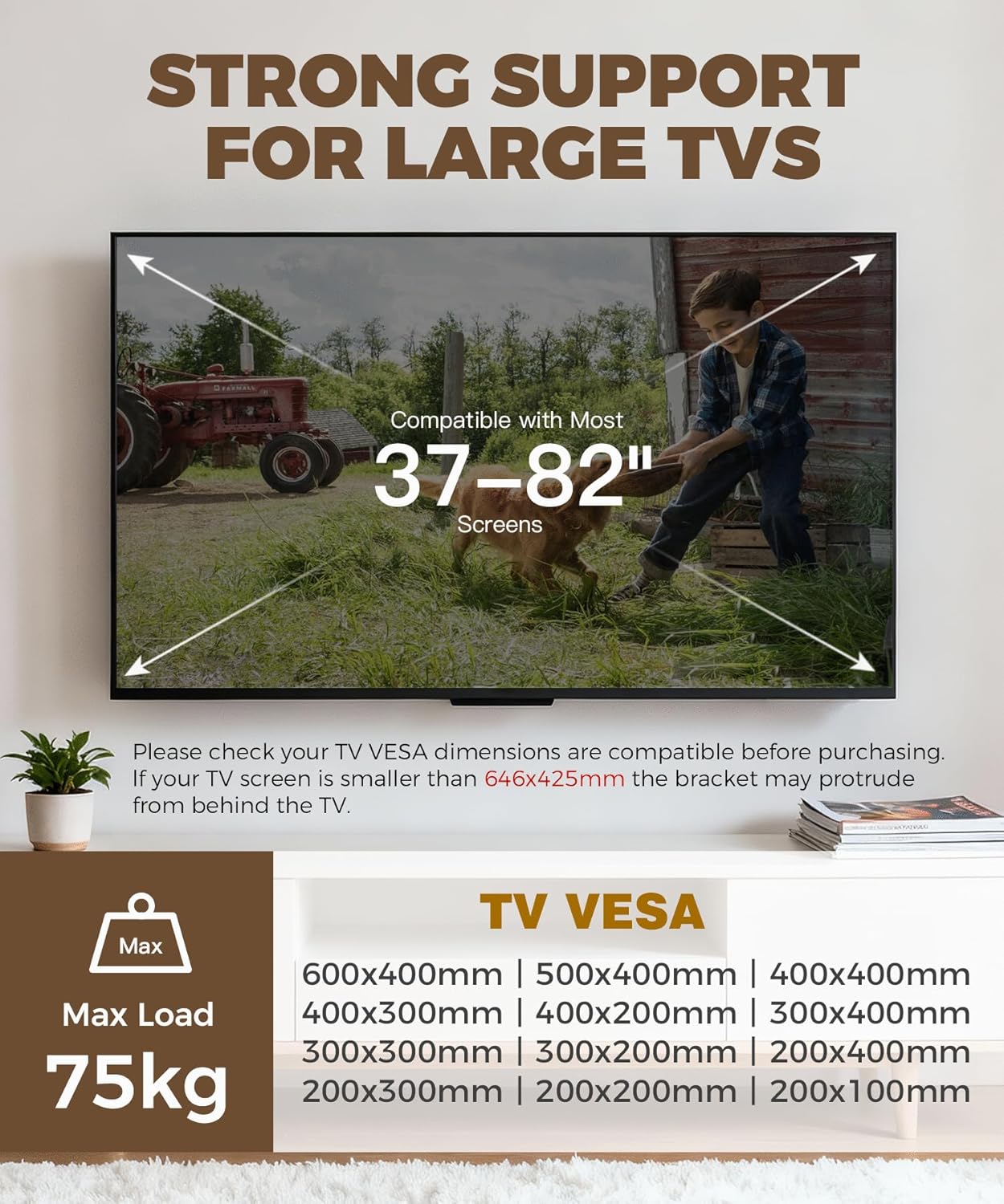 Detalle 2 de Digank TV Wall Bracket 75kg slim tilt