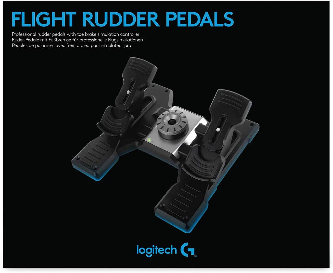 Thumbnail 4 de Logitech G Saitek PRO Flight Rudder: pedaliera per timone di volo con frenata a pedale, manopola di tensione e USB (PC) – Nero