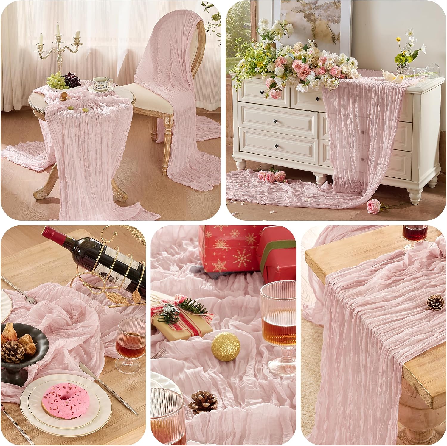 Thumbnail 6 de Cheesecloth Table Runners 35 x 120-Inch