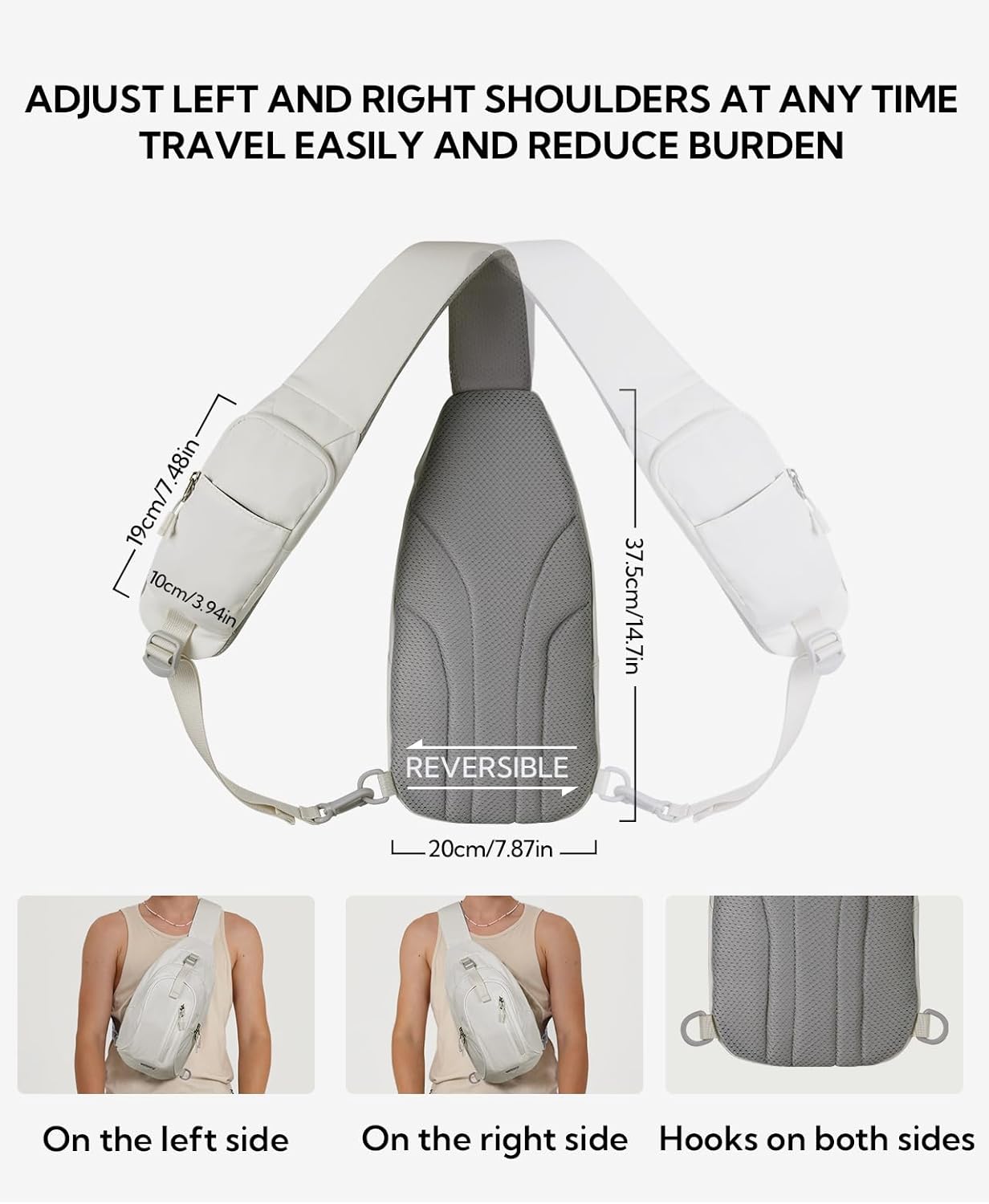 Thumbnail 2 de Waterfly Brusttasche Schultertasche Sling Bag – Umhängetasche für Outdoor, Reise & Alltag (37,5 x 20 x 9 cm)