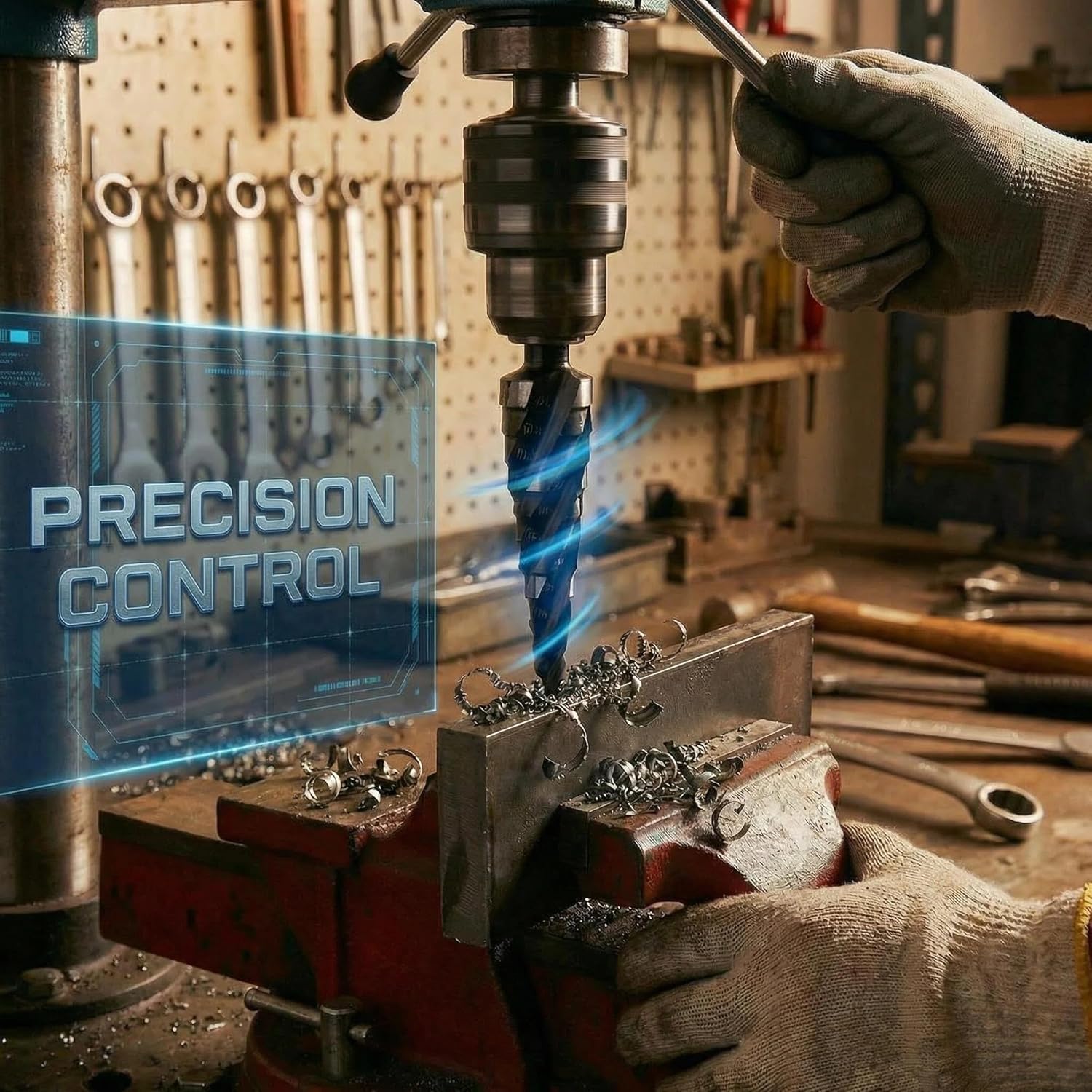 Thumbnail 5 de KASAFE Step Drill Bit - Precision 4-Flute Spiral, M35 Cobalt HSS TiAlN Coated, 1/8"-1/2", Hex Shank