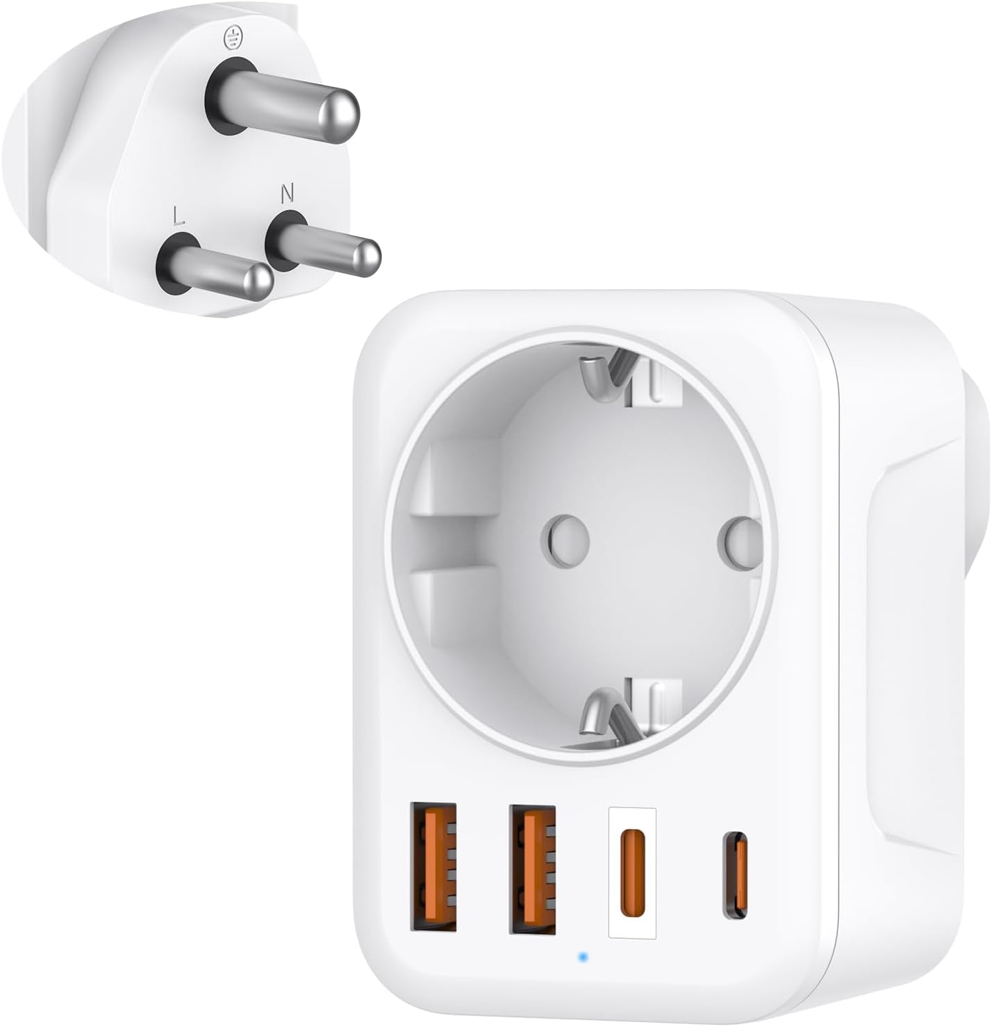 Detalle de Denlane Reiseadapter Indien 2500W 🌍
