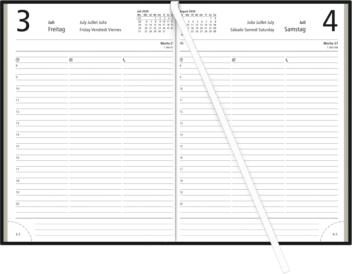 Thumbnail 1 de Zettler Buchkalender 1T/1S schwarz 2026 – Timer 15 × 21 cm, 1 Tag pro Seite, FSC-zertifiziert