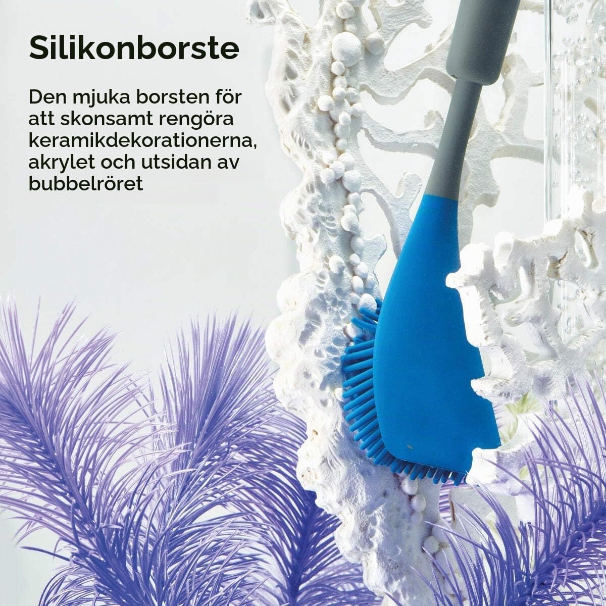 Detalle de biOrb Multi-Cleaner blå akvarierengörare med silikonborste och utdragbart handtag