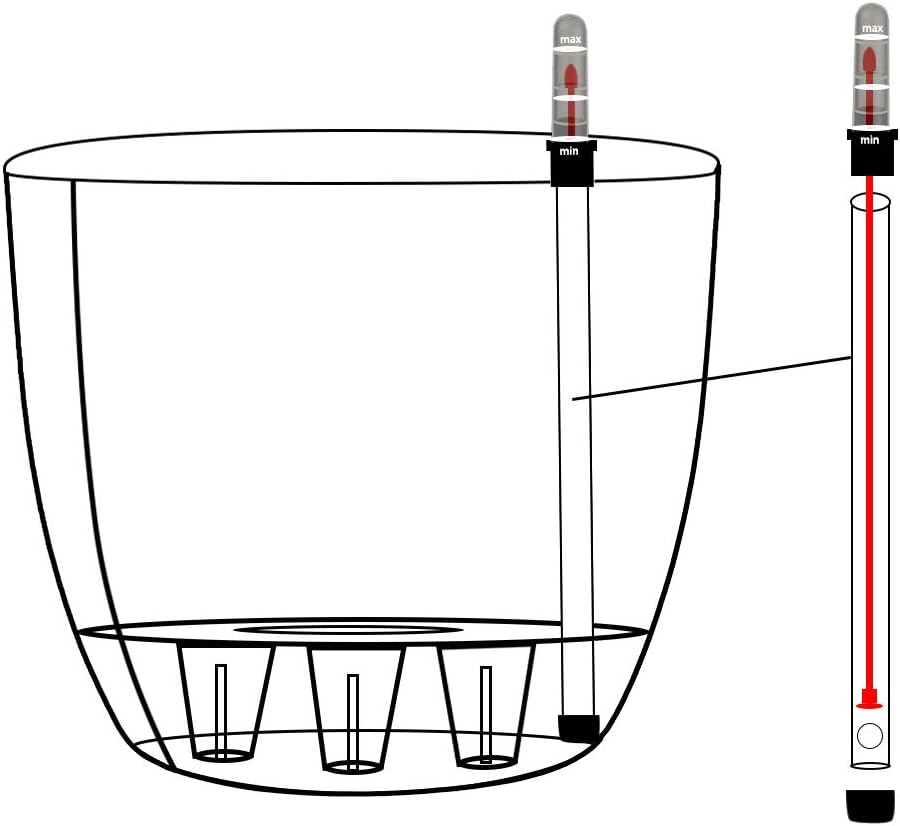 Detalle 2 de T4Uvaso bianco 15 cm con sistema di autoirrigazione – set da 4