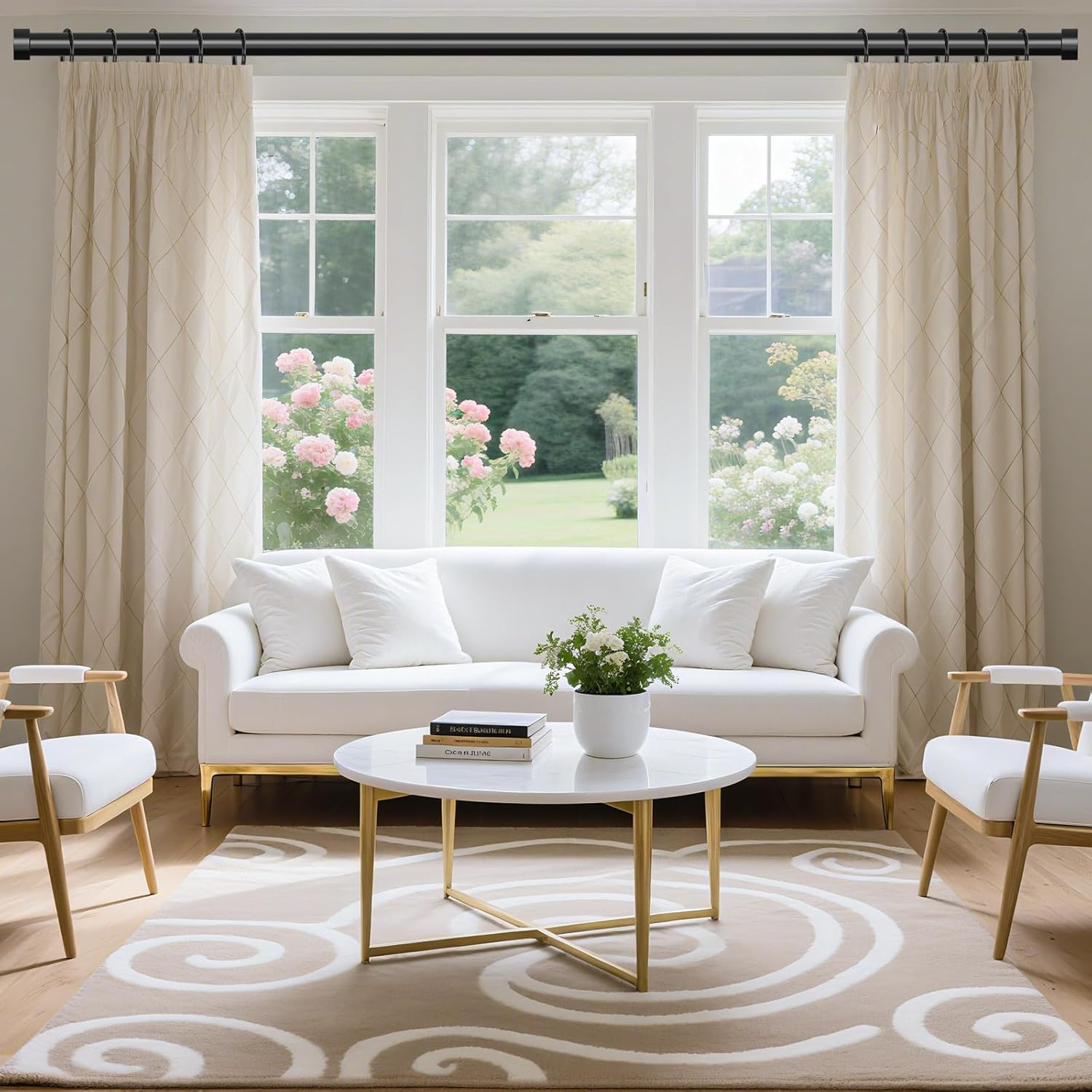 Detalle 2 de VOIIY Curtain Rods 36โ88" adjustable curtain rod ๐ช