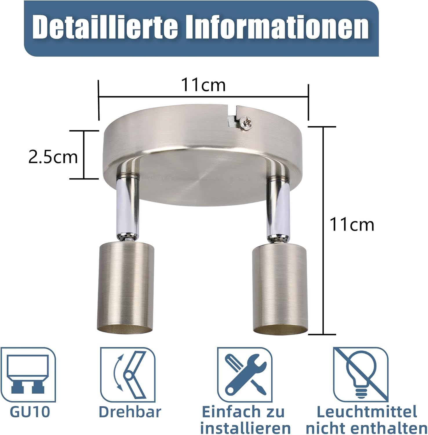 Detalle 2 de Glitzerlife Deckenstrahler 2-flammig GU10