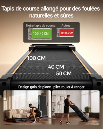 Thumbnail 5 de UMAY Tapis de Course Pliable Inclinable 40% Simulateur Montagne – 10 km/h