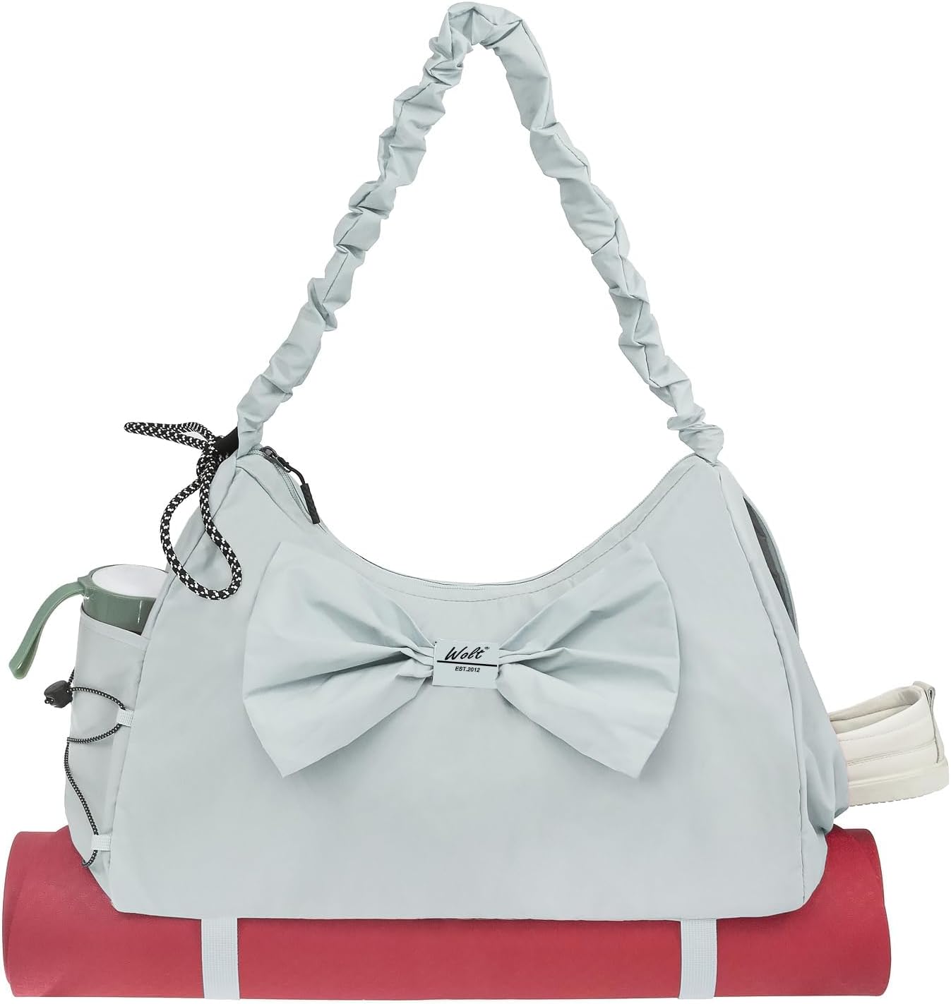 Detalle de Gym Bag Womens with Shoe Compartment and Yoga Mat Bag (46 x 18 x 30 cm) – Water-Resistant, Wet Pocket, Bottle Holder