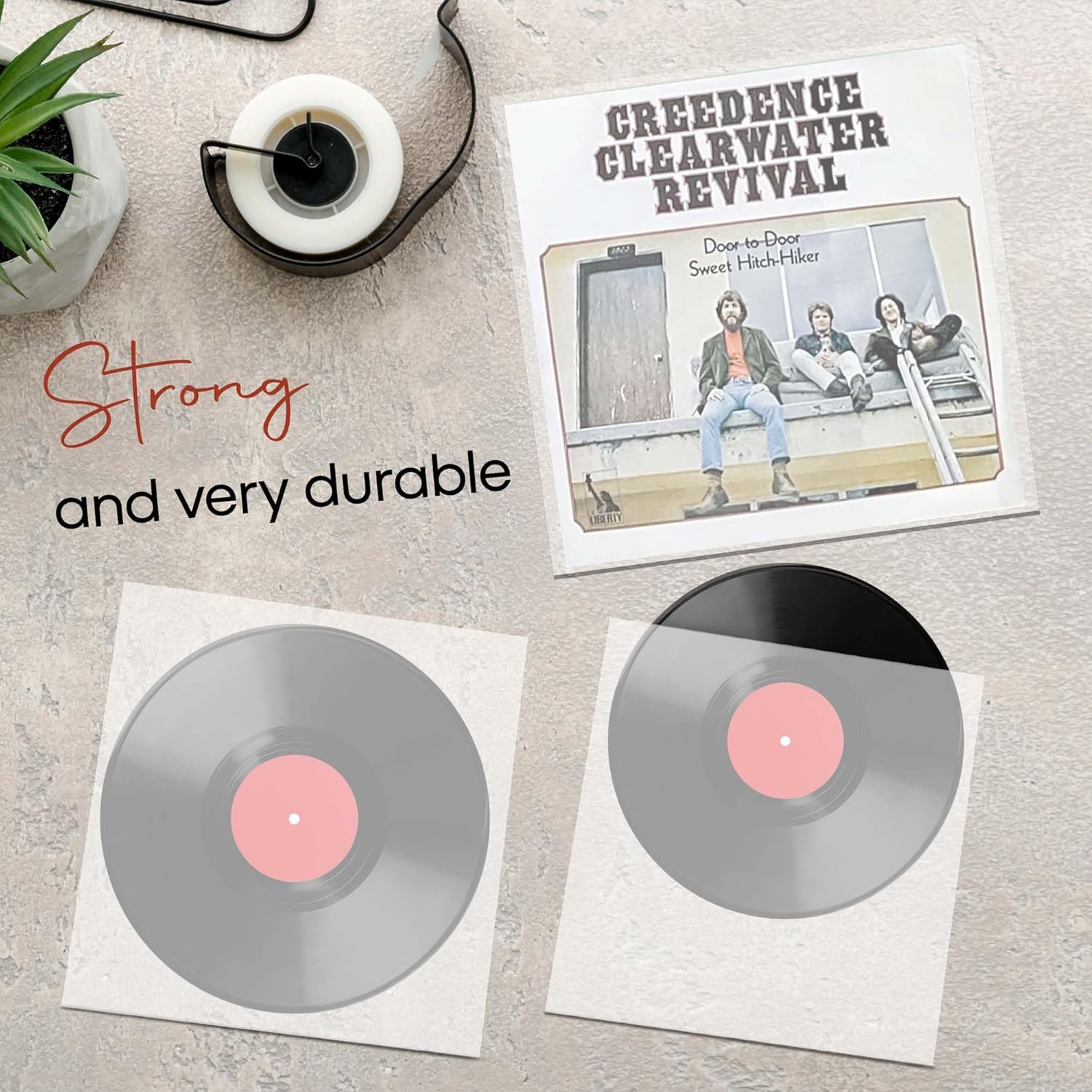 Thumbnail 4 de Retro Musique 50 × 30,5 cm Außen-Schallplattenhüllen aus Vinyl für 7-Zoll-Platten