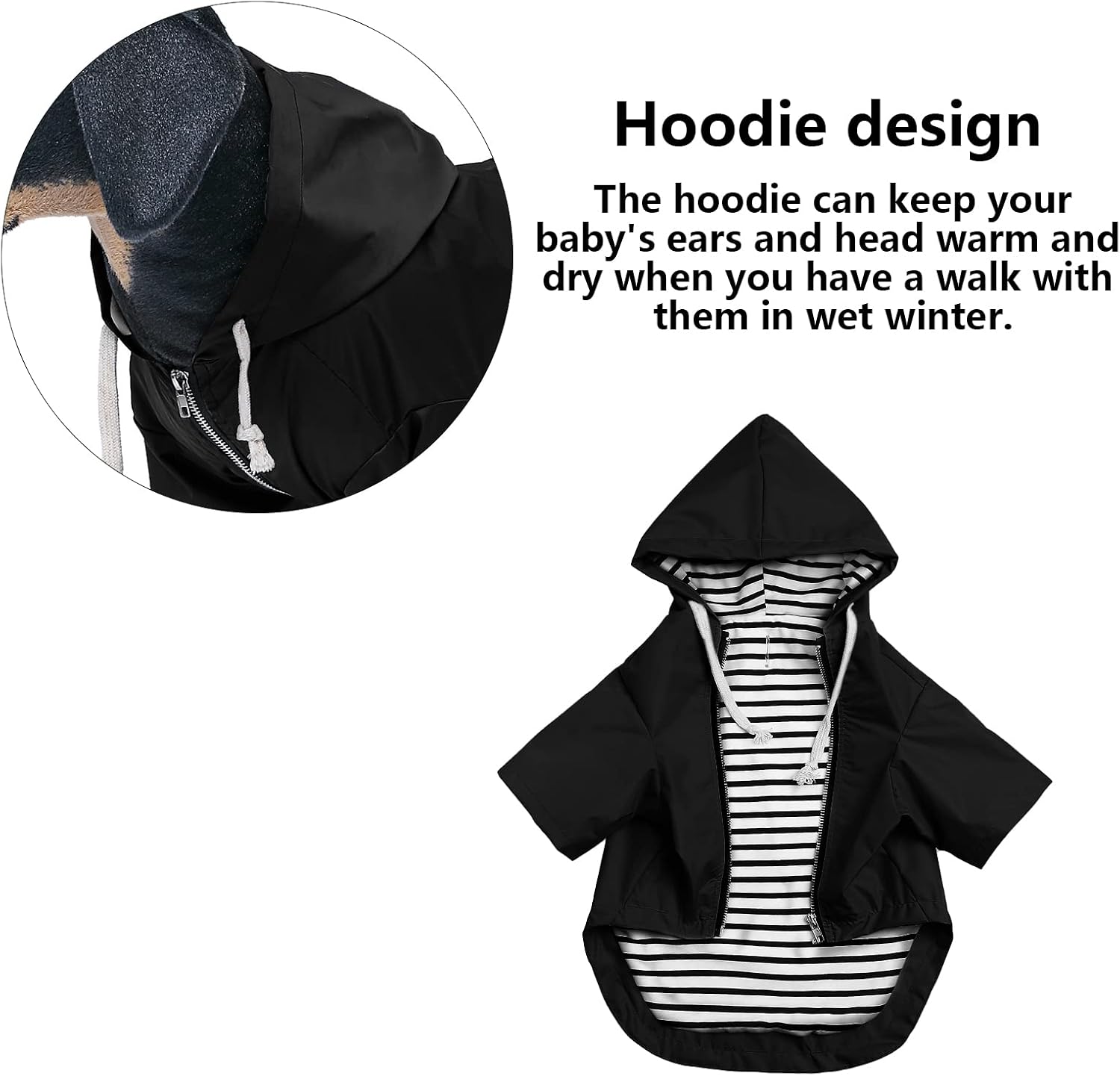 Thumbnail 3 de Dog Raincoat with Legs (XL, Black) – Waterproof, Harness Hole and Storage Pocket