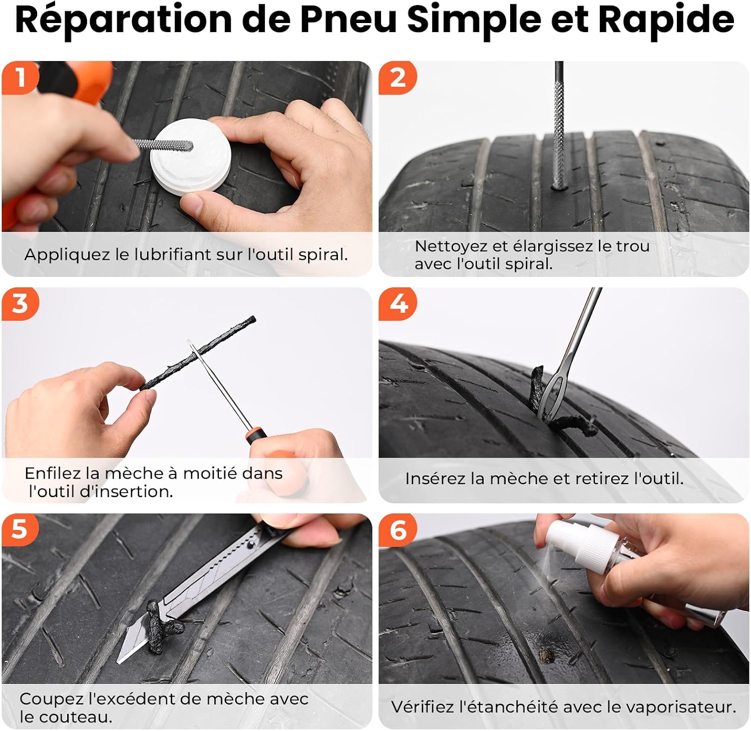 Thumbnail 5 de ETENWOLF Kit de Réparation Pneu Crevaison 16 Pièces – Robuste et Ergonomique
