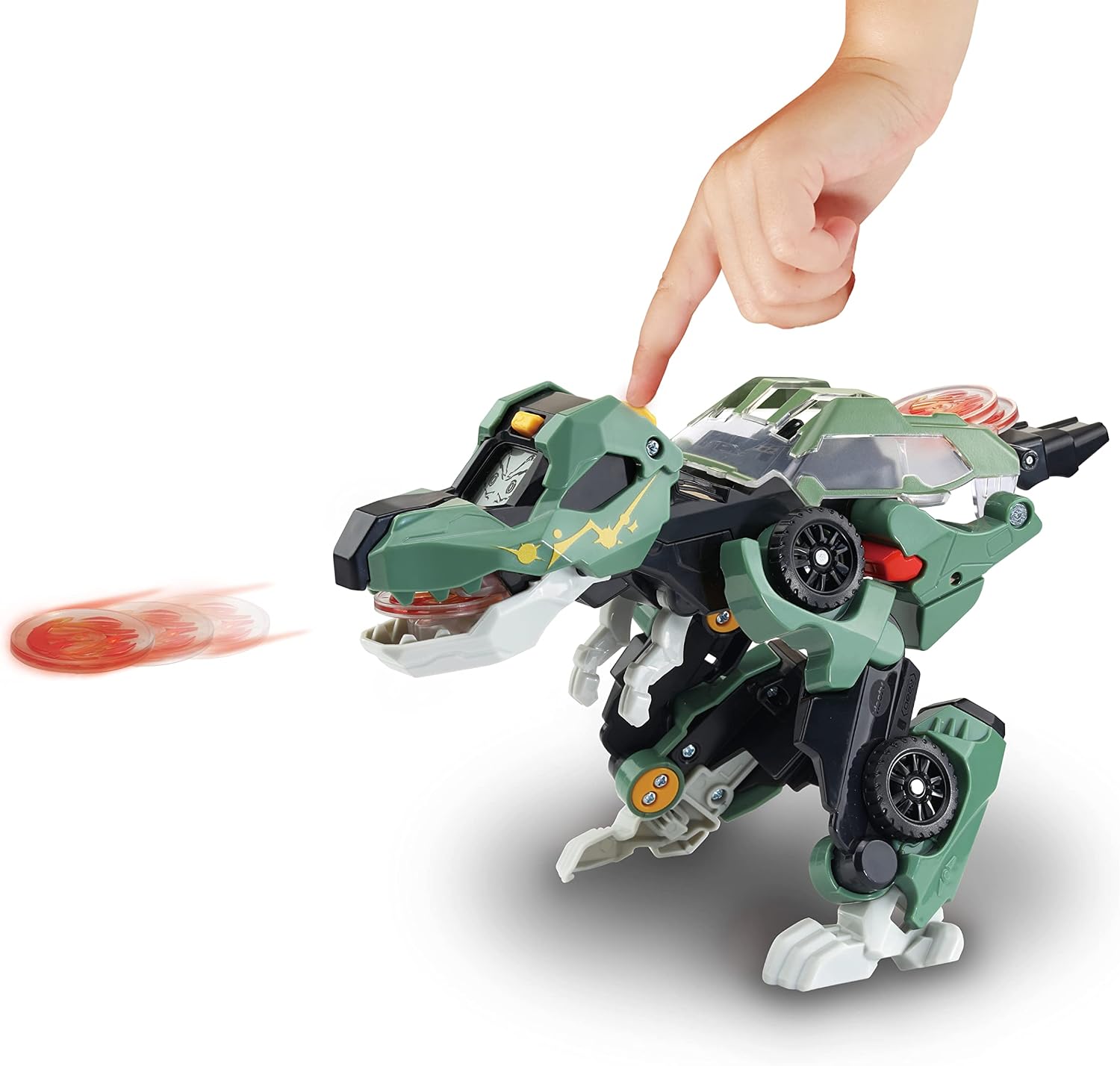 Detalle 2 de VTech Switch and Go Dinos Launcher T-Rex – Dino-Auto-Transformer mit Licht- und Geräuscheffekten