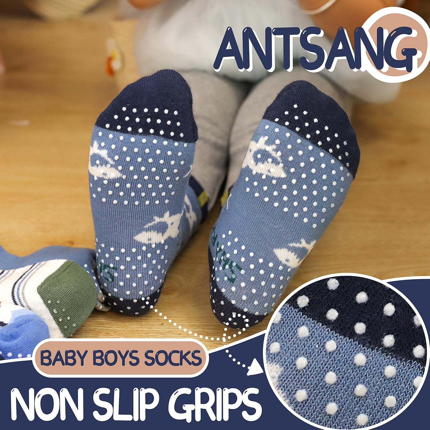 Thumbnail 2 de ANTSANG Stoppersocken für Kinder Anti Rutsch