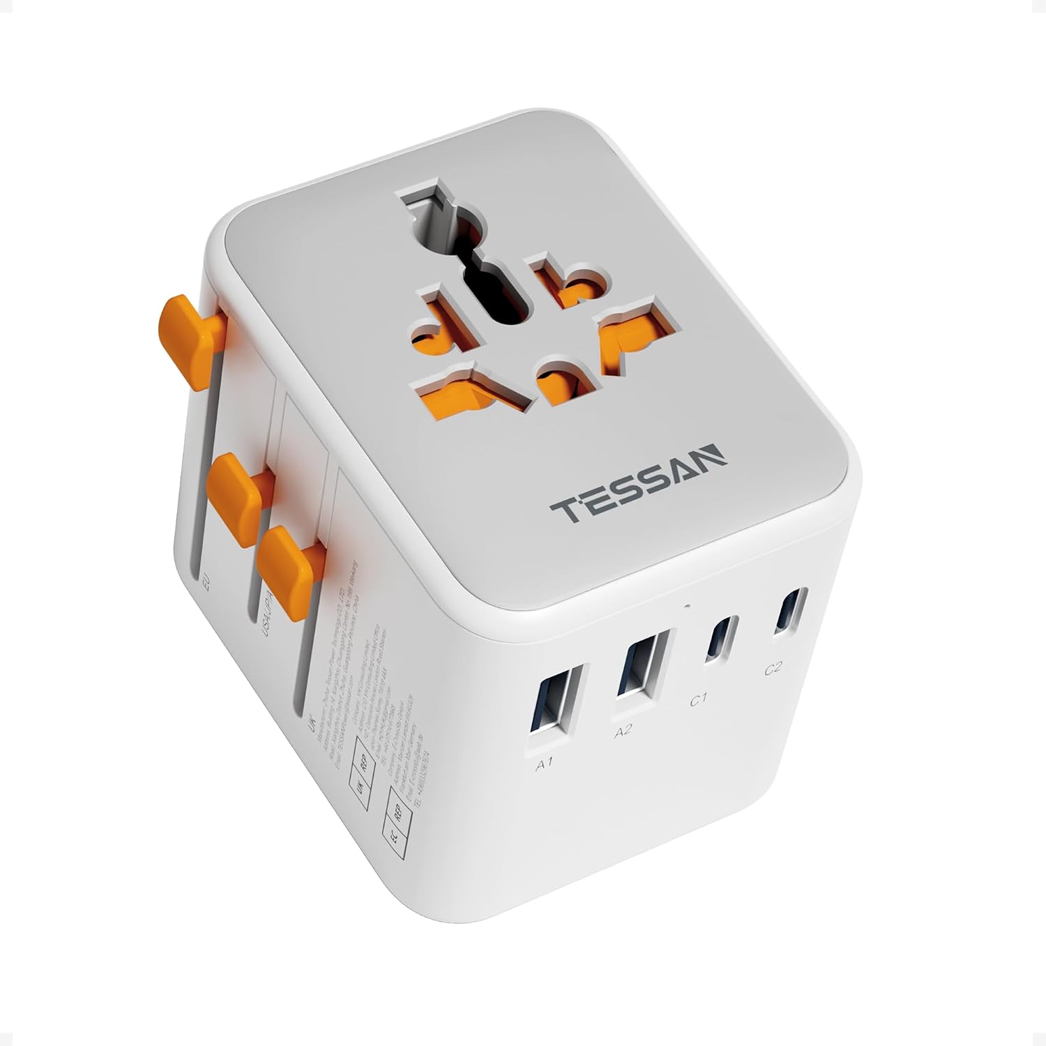 Thumbnail 6 de TESSAN Reiseadapter Weltweit mit 3 USB‑A & 1 USB‑C 🔌