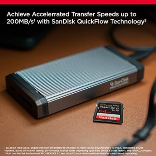 Detalle de SanDisk 64GB Extreme PRO SDXC UHS-I U3 V30 con RescuePro Deluxe