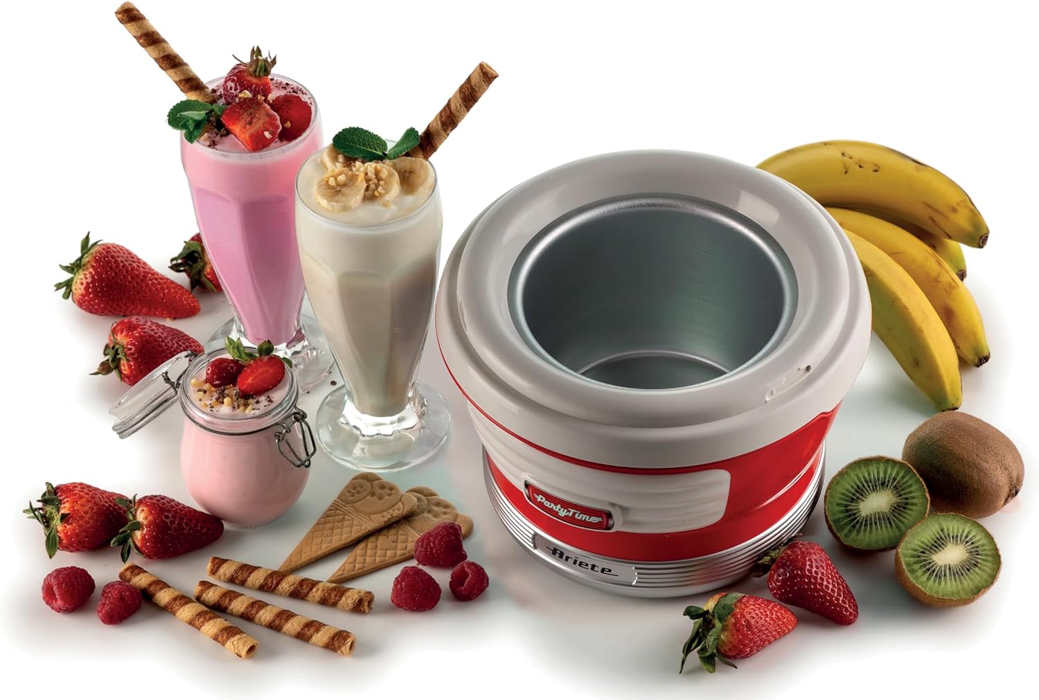 Detalle 2 de Ariete 643/00 Máquina de Helado Party Time 🍨 1.5L Roja