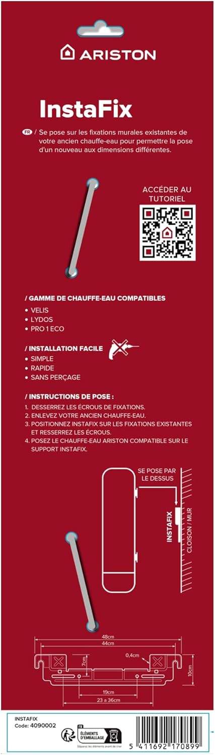 Detalle 2 de Ariston INSTAFIX supporto universale per scaldabagno 50-100 l