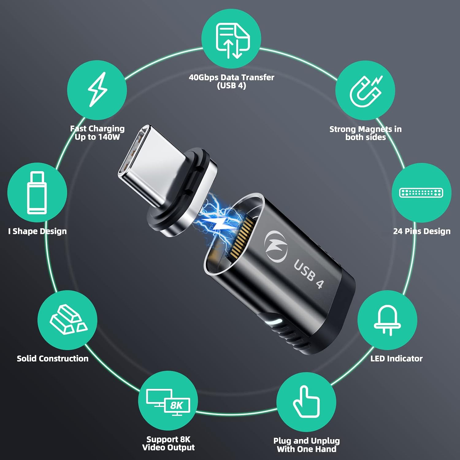 Detalle 2 de Magnetischer USB-C-Adapter 140 W