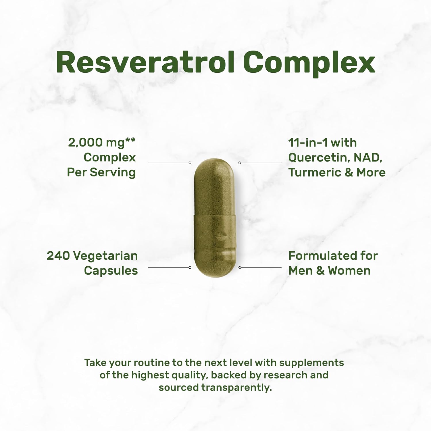 Detalle de DEAL SUPPLEMENT Resveratrol Supplement, 240 Veggie Capsules