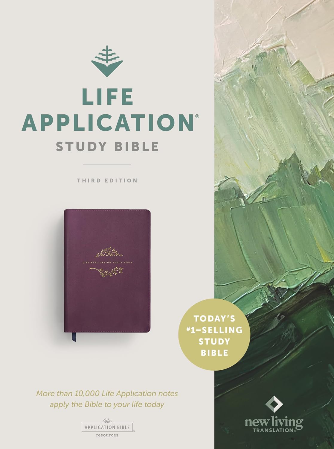 Detalle de Tyndale NLT Life Application Study Bible, Third Edition, Purple LeatherLike, Red Letter