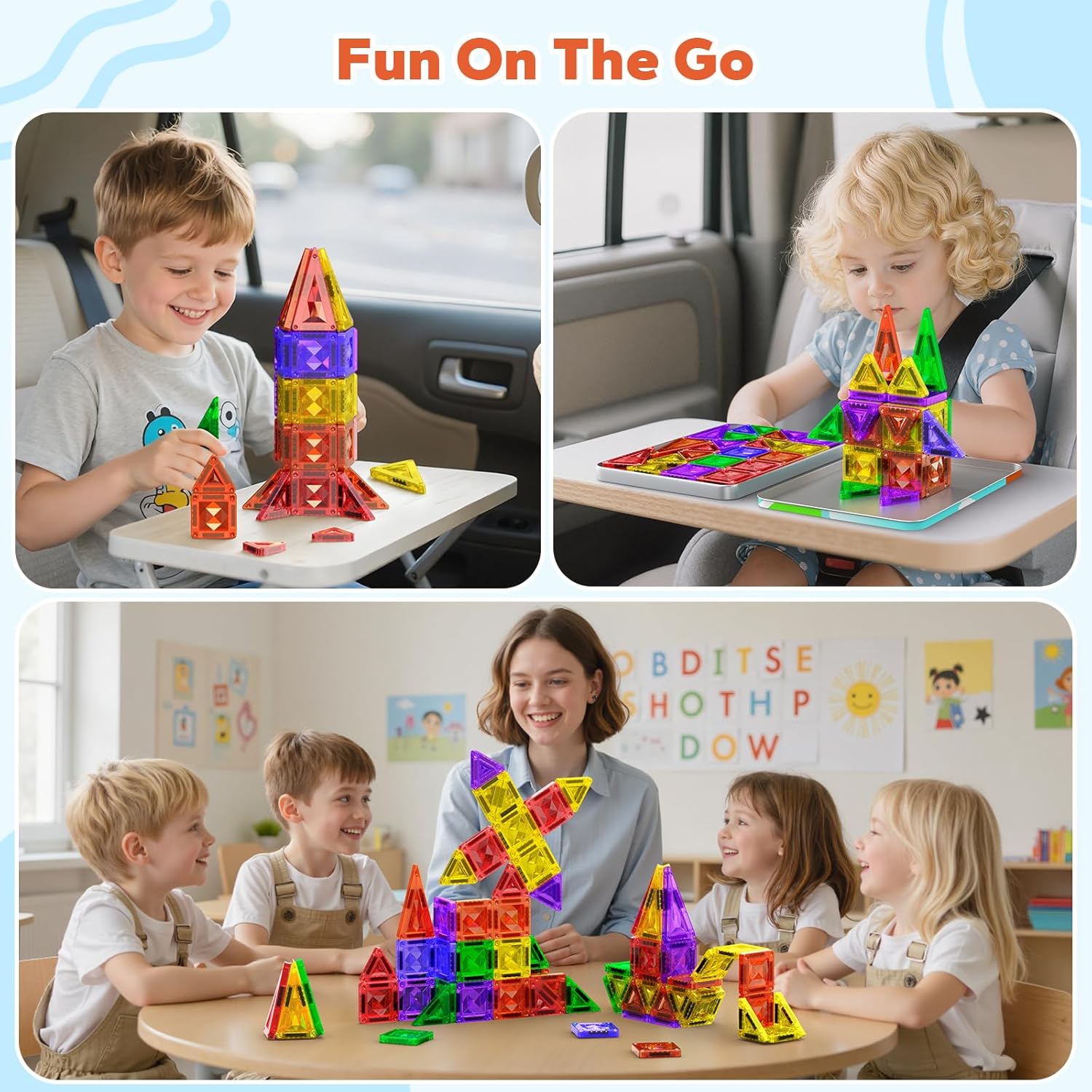 Detalle 2 de Mini Magnetic Tiles 45PCS Travel Set