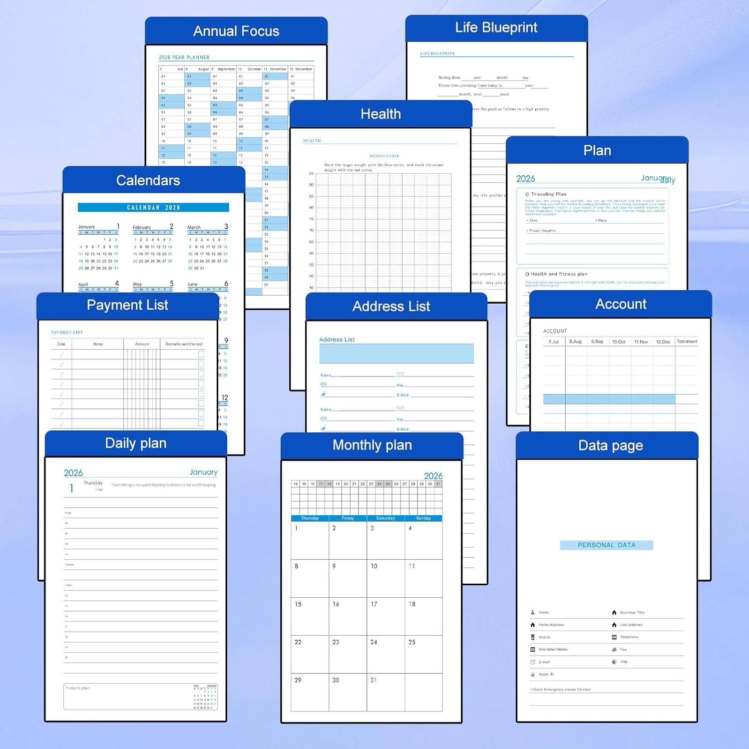 Thumbnail 3 de Diario accademico 2026 A5, pagina giornaliera con tasca 📔