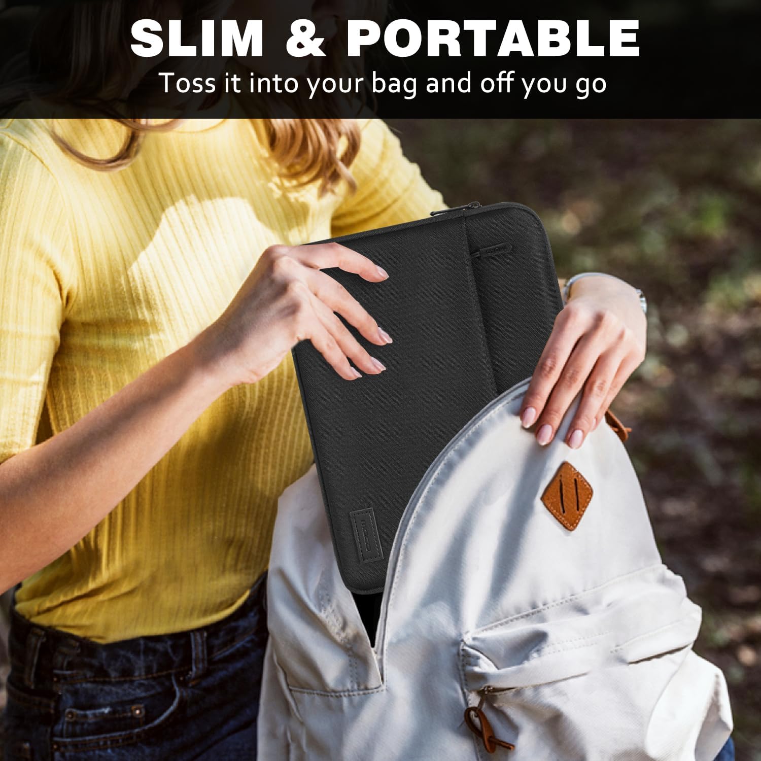 Thumbnail 6 de MoKo 9–11 inch Tablet Sleeve Bag Carrying Case (Black) – for 11" iPad Air/Pro and similar sizes