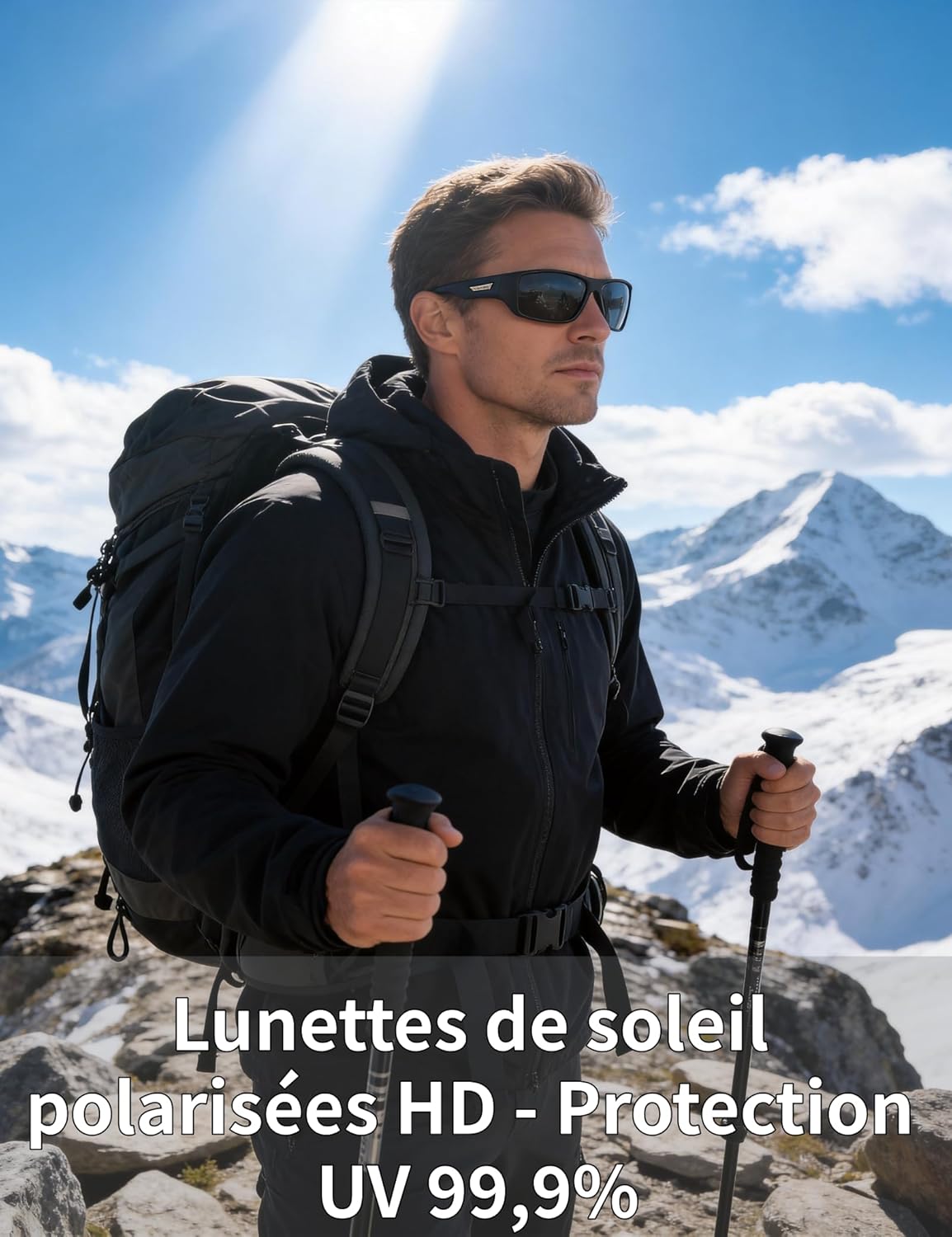 Detalle de PUKCLAR Lunettes de soleil Homme Polarisées avec Protection UV400 et Monture TR90 ultralégère – Vision HD Anti-Reflets