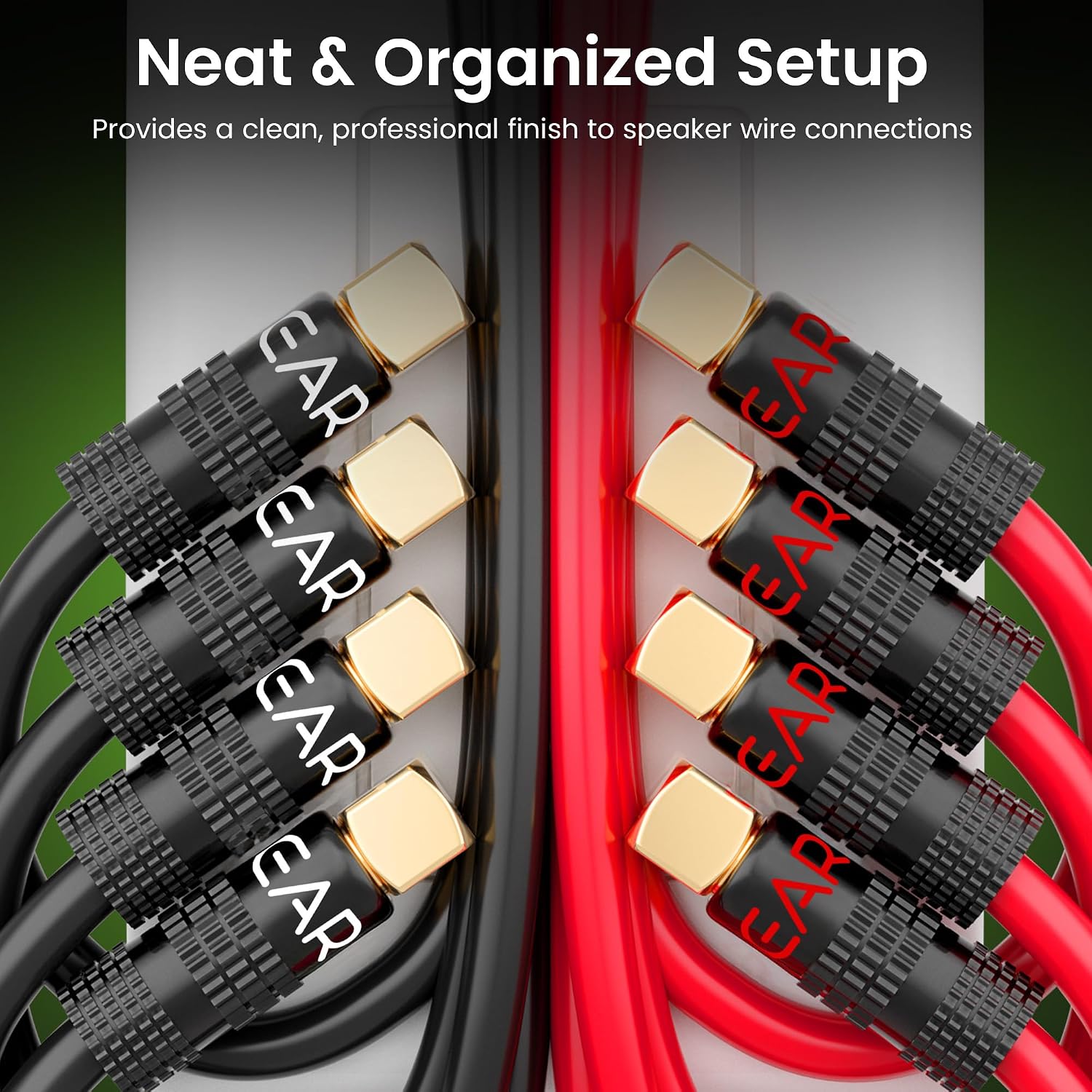 Detalle 2 de GEARit Right Angle Banana Plugs for Speaker Wire (90 Degree, 6 Pairs, 12–20 AWG)