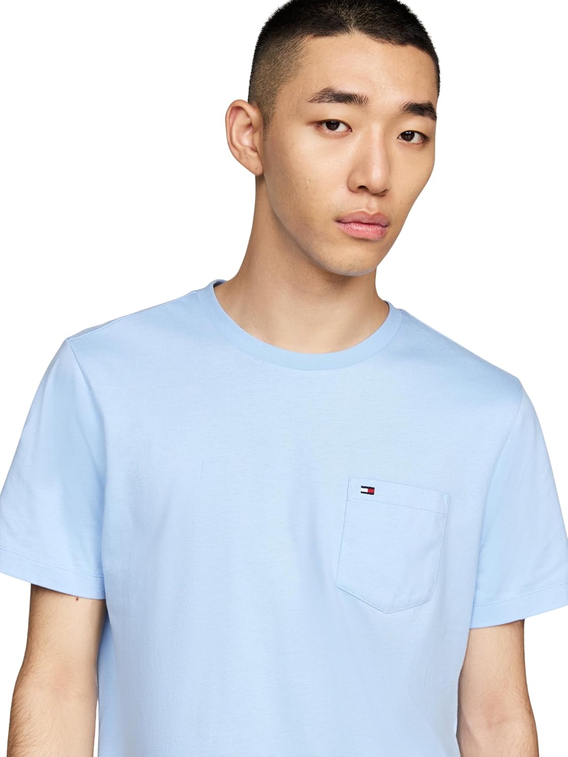 Detalle de Tommy Hilfiger T-Shirt manches courtes homme Essential à poche poitrine en coton