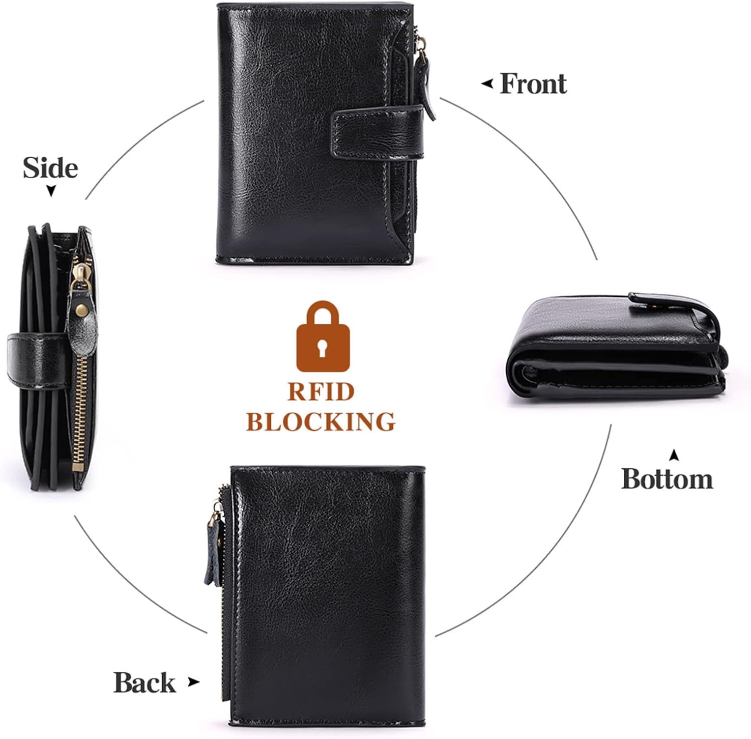 Thumbnail 5 de SENDEFN RFID Leather Small Bi-fold Wallet 5.12