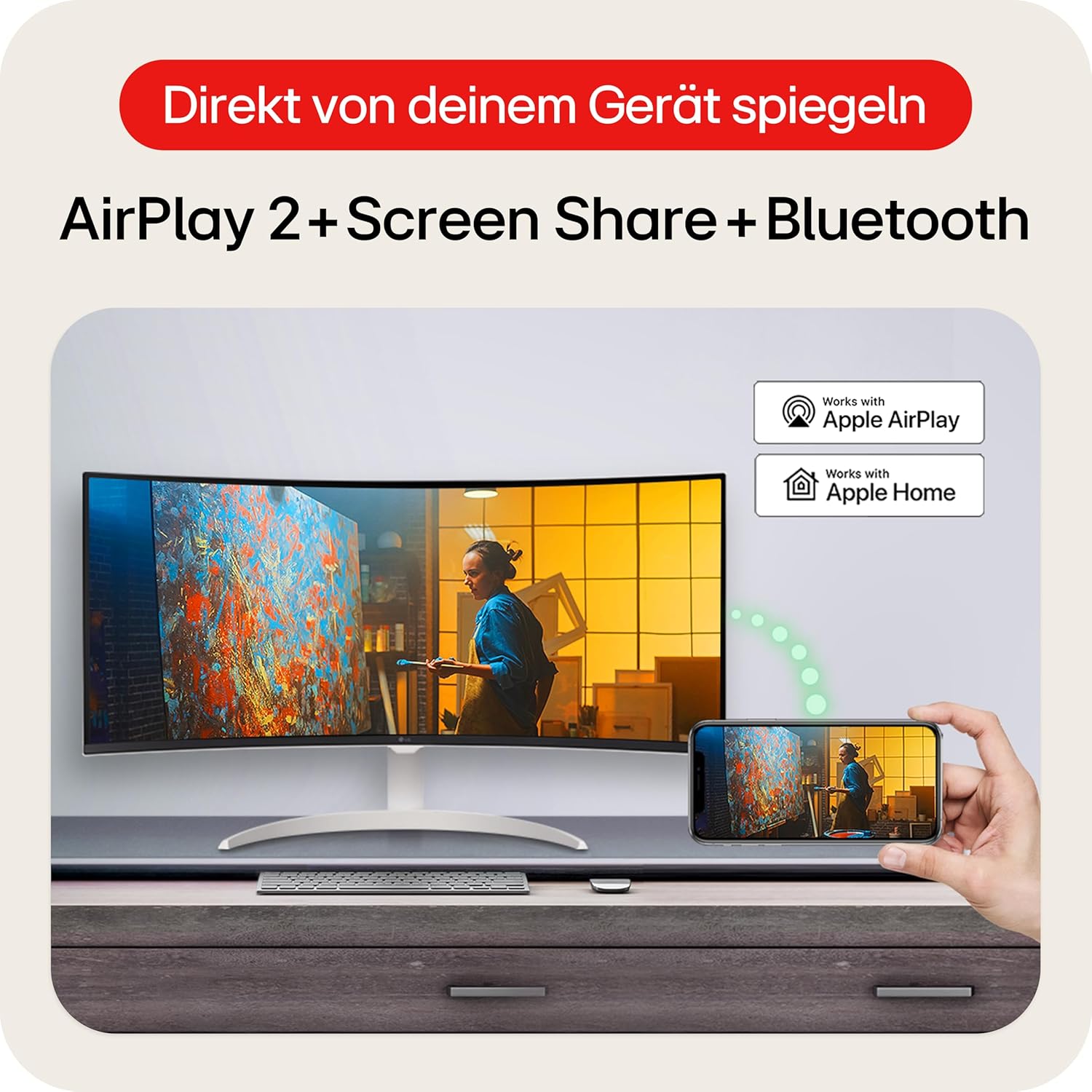 Detalle de LG 34SR65QC-B.AEU – 34 Zoll UlraWide Curved Monitor mit webOS 23