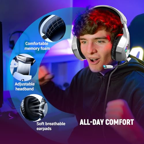 Detalle 2 de Ozeino Gaming Headset with 7.1 Surround Sound and Noise-Canceling Mic
