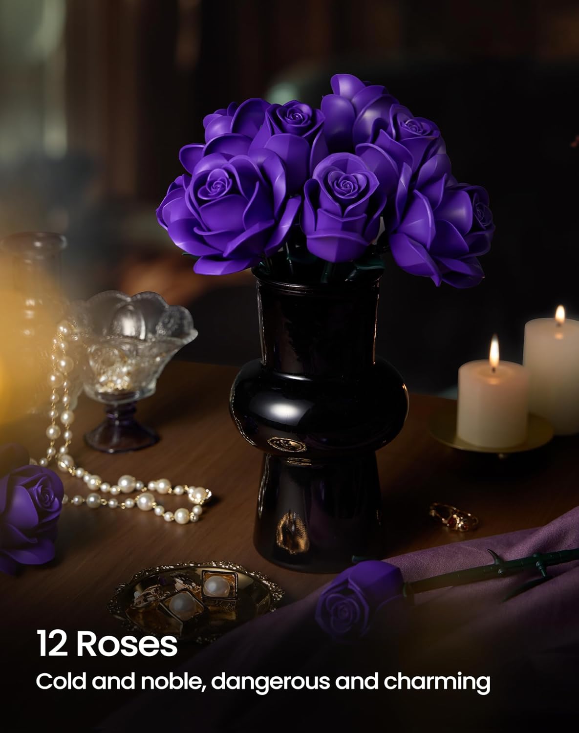 Thumbnail 4 de Millionspring Lila Rosenstrauß-Bauset mit 12 künstlichen Rosen – DIY-Geschenk für Valentinstag & besondere Anlässe