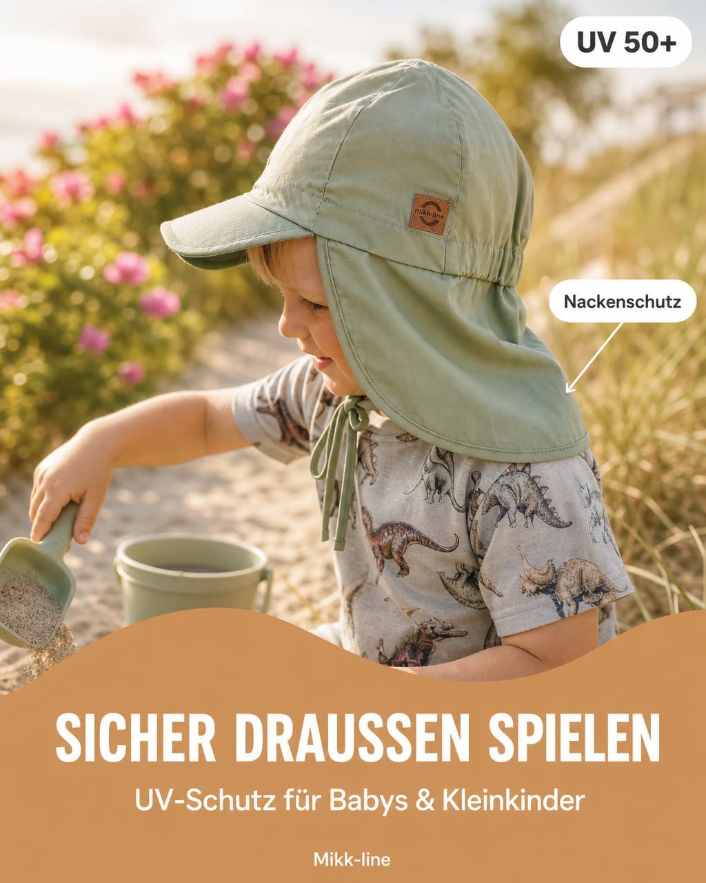 Detalle de Mikk-line Sunhat Green Bay : casquette solidaire UV50+ pour enfants