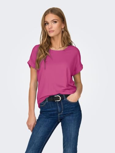 Detalle de ONLY Tops für Damen Basic Kurzarm Rundhals – Vielseitiges Basicshirt von ONLY