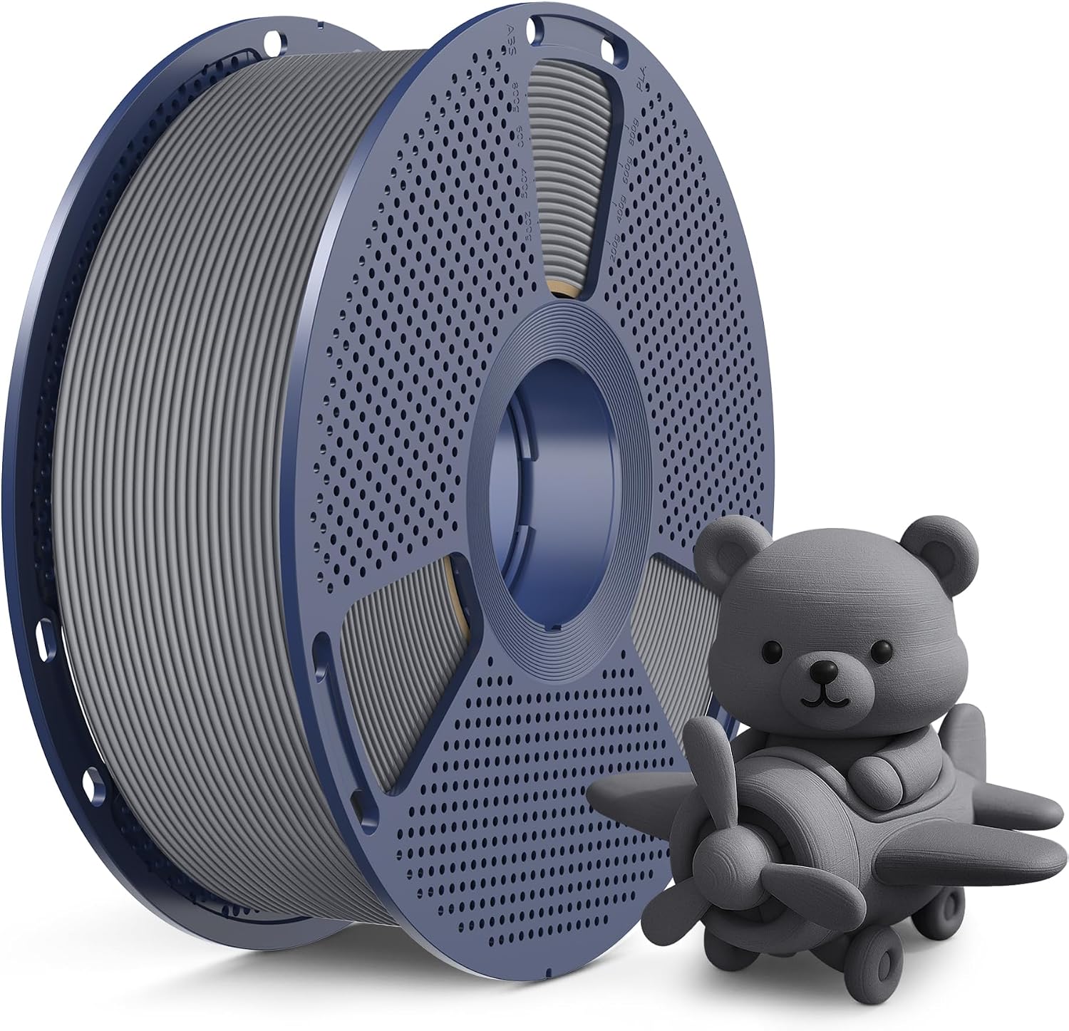 Detalle de SUNLU High-Speed Matte PLA Filament, 1 kg, Grey, 1.75 mm, Up to 600 mm/s
