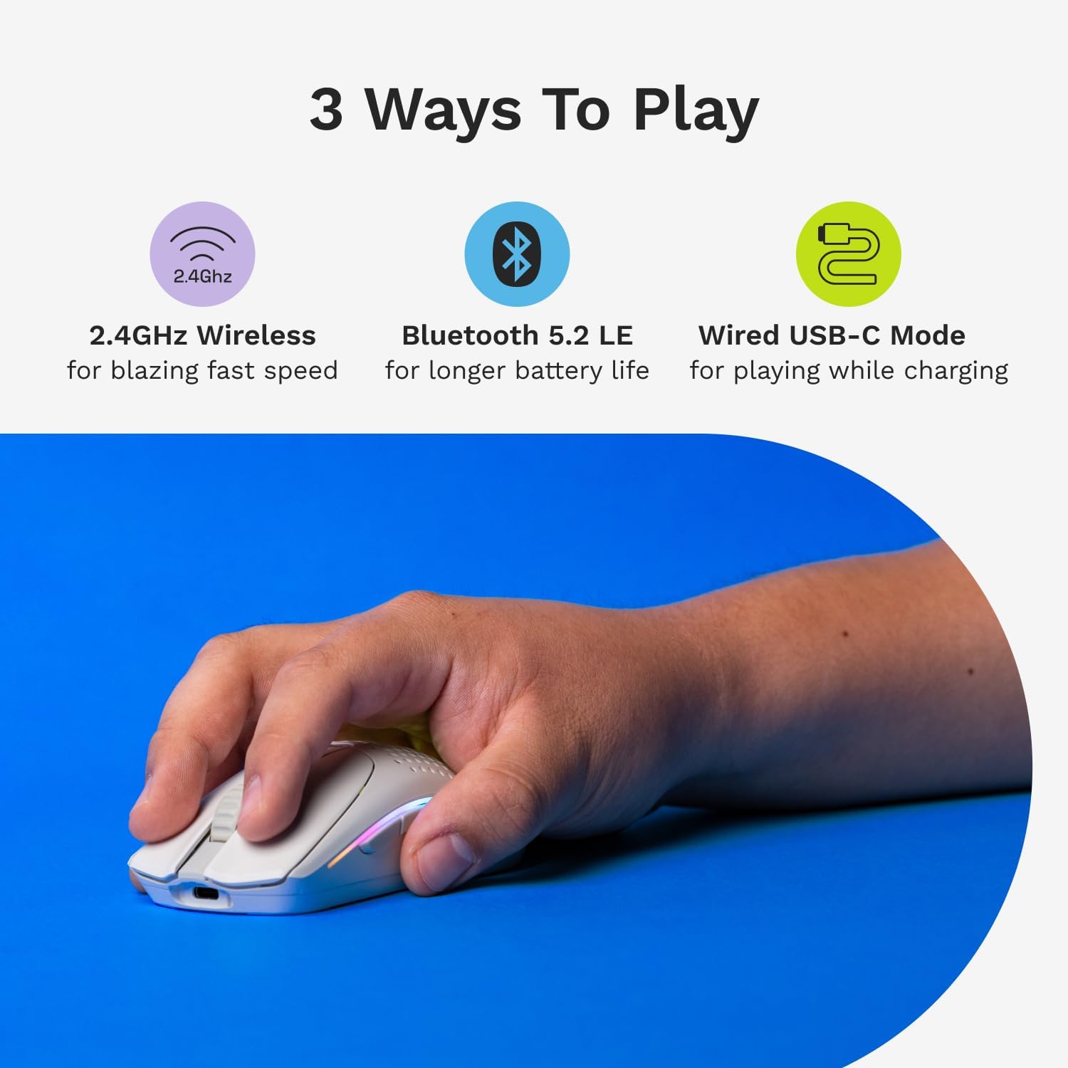 Thumbnail 4 de GLORIOUS GLO-MS-OMWV2-MW Model O 2 Mini Wireless ゲーミングマウス 57g・最大26,000dpi・RGB