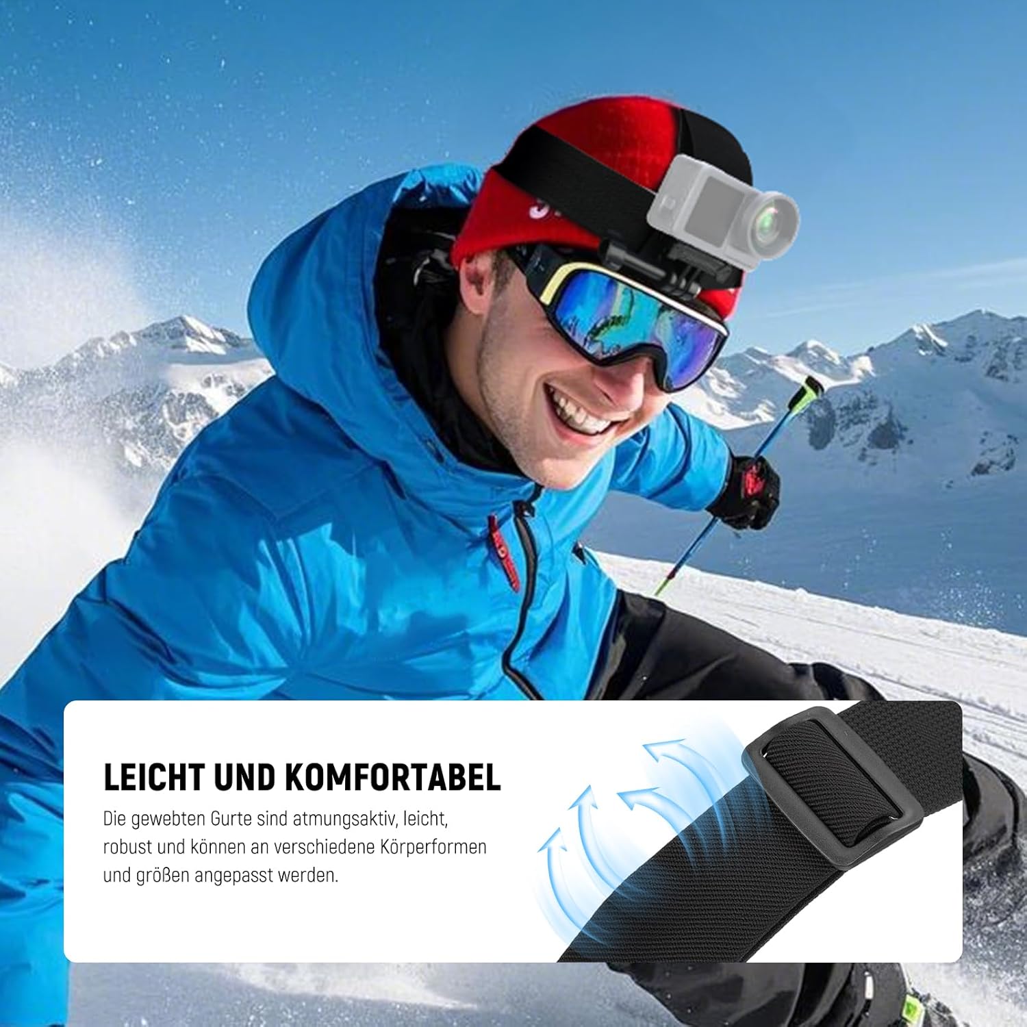Thumbnail 1 de NEEWER Zubehör-Set für GoPro / Insta360 / DJI / AKASO: Schnellwechsel-Kopf-, Brust- & Handgelenkriemen (GP-75)