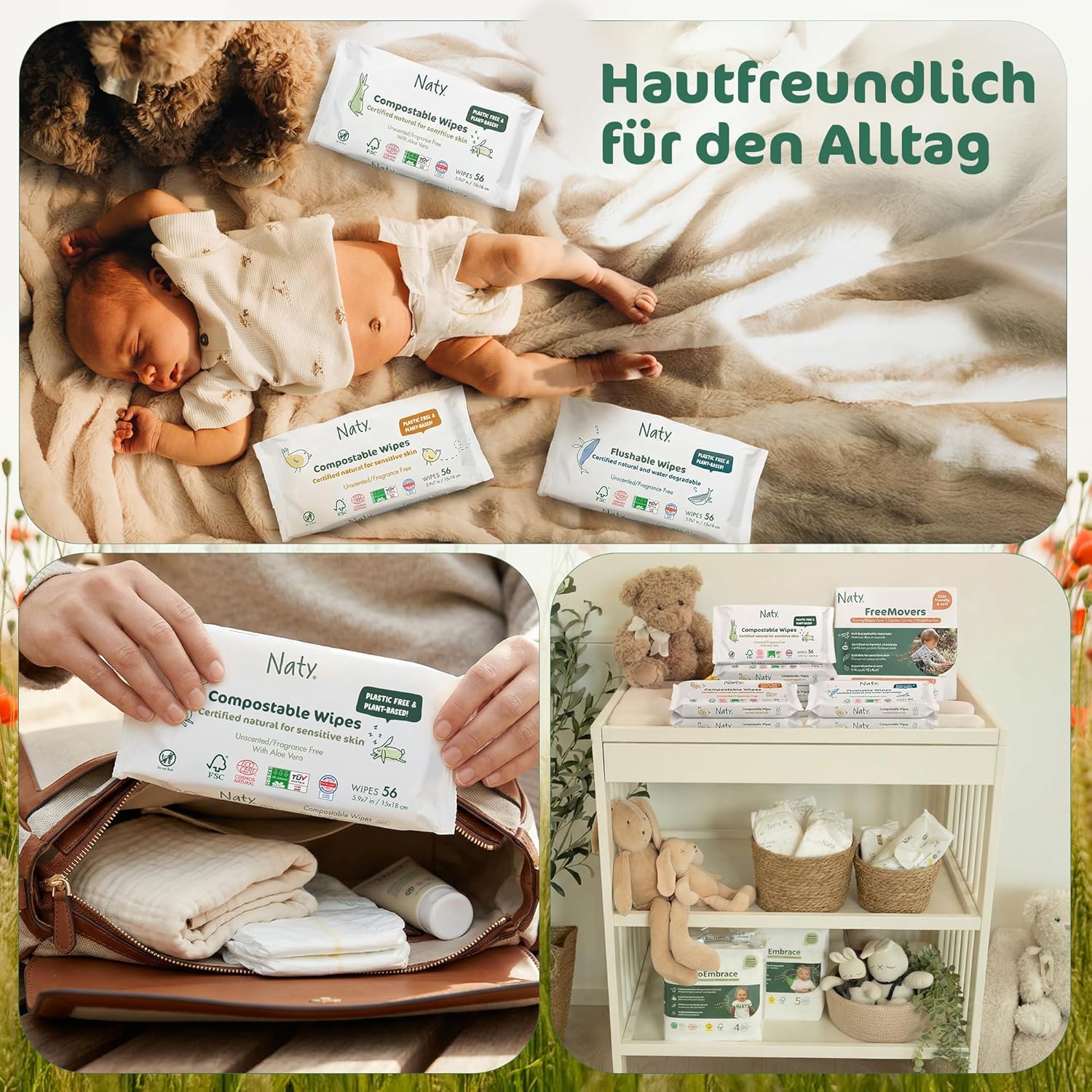 Thumbnail 6 de Naty Baby Feuchttücher Aloe Vera – 672 Stück, 100% pflanzenbasiert, unparfümiert und plastikfrei