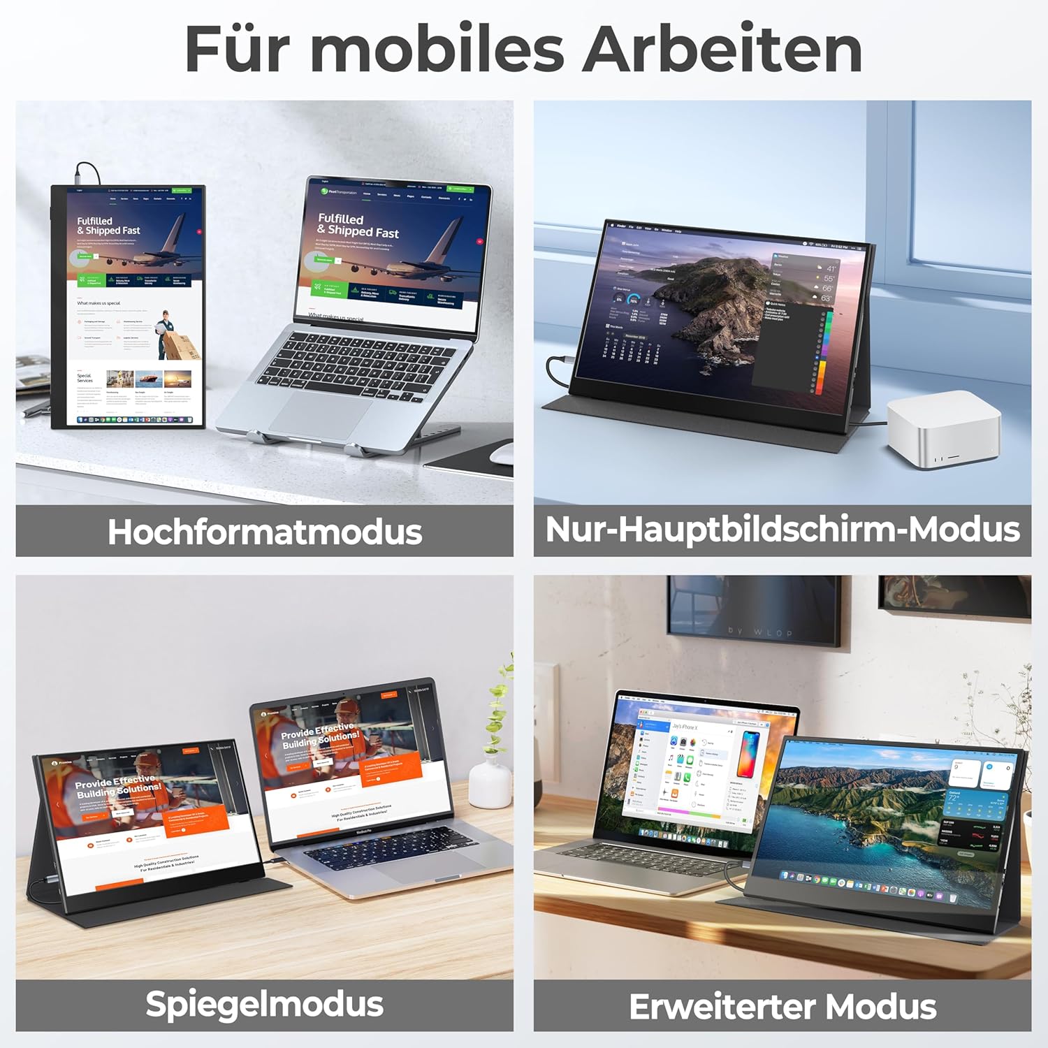 Detalle de UFYQL Portable Monitor 15,6 Zoll FHD IPS